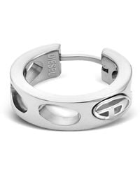 DIESEL - Oval-D Hoop Earring - Lyst
