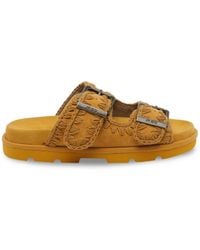 Mou - Buckles Bio Suede Sandals - Lyst