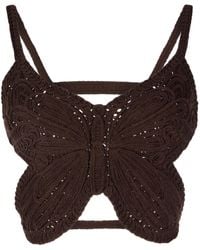 Blumarine - バタフライ クロップドトップ - Lyst