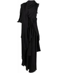 Yohji Yamamoto - Asymmetric Draped Maxi Dress - Lyst