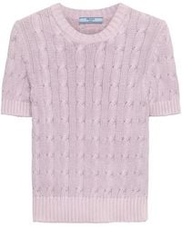 Prada - Pullover Mit Rundem Ausschnitt - Lyst