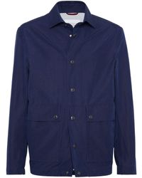 Brunello Cucinelli - Linen-silk Shirt Jacket - Lyst