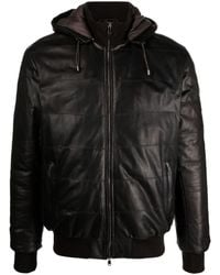 Barba Napoli - Funnel-neck Leather Hooded Jacket - Lyst
