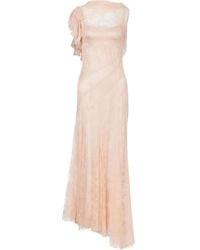 Alberta Ferretti - Kleid Mit Spitzen-Overlay - Lyst