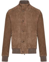 Barba Napoli - Chaqueta de ante con botones - Lyst