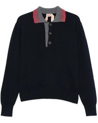 N°21 - Top Met Contrasterende Kraag En Knopen - Lyst