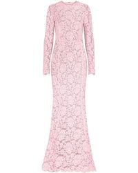 Dolce & Gabbana - Lace-Overlay Train Maxi Dress - Lyst