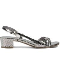 Roberto Del Carlo - Snake-Effect Leather Sandals - Lyst