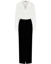 Emporio Armani - Bicolor Long Dress - Lyst