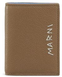 Marni - Logo-Embroidered Leather Wallet - Lyst