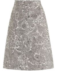Dolce & Gabbana - Floral-Jacquard Lamé Skirt - Lyst