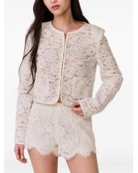 LoveShackFancy - Bow-Detail Floral-Lace Jacket - Lyst