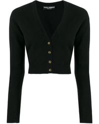 Dolce & Gabbana - Cropped Cashmere Cardigan - Lyst
