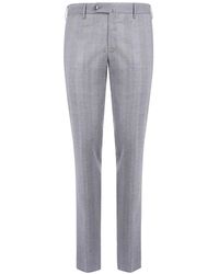 PT Torino - Herringbone-Weave Wool Trousers - Lyst