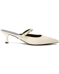 Stella McCartney - Elsa Pearl-Embellished Kitten Heels - Lyst