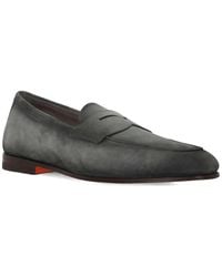 Santoni - Penny Strap Loafers - Lyst