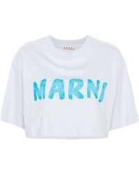 Marni - Katoenen T-shirt Met Logoprint - Lyst