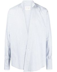 Greg Lauren - Pinstripe V-neck Long-sleeve Shirt - Lyst