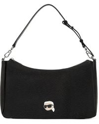 KARL LAGERFELD - Ikon Pebbled Shoulder Bag - Lyst