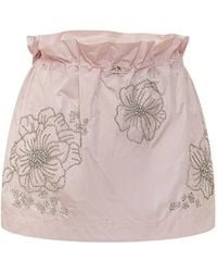 Des Phemmes - Floral Embellished Mini Skirt - Lyst