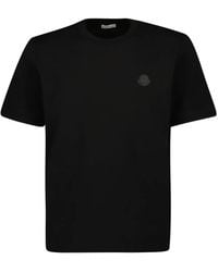 Moncler - T-Shirt Mit Logo-Applikation - Lyst