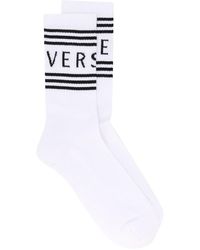 Versace - Gerippte Socken mit 90s Vintage-Logo - Lyst