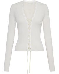 Dion Lee - Bichrome Ribbed Lace-up Cardigan - Lyst