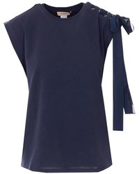 Twinset - Tie-Detail Crew-Neck T-Shirt - Lyst