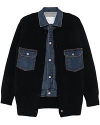 Sacai - Veste Boutonnée À Empiècements En Jean - Lyst