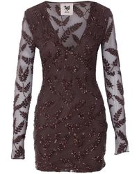 Aniye By - Sequined Embroidered Long-Sleeved Mini Dress - Lyst