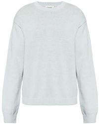 FRAME - Crew-Neck Ribbed-Trim Sweater - Lyst