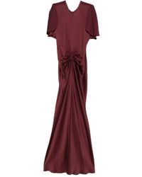 Victoria Beckham - Gathered Waist Floor Length Maxi Dress - Lyst