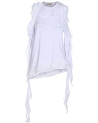 Blumarine - Ruffled Strass-Logo Tank Top - Lyst