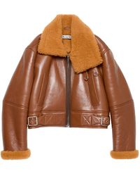Acne Studios - Shearling-Collar Leather Jacket - Lyst