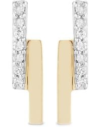 Mateo - 14Kt Diamond Bar Bypass Stud Earrings - Lyst