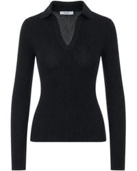Max Mara - Ribbed-Knit V-Neck Top - Lyst