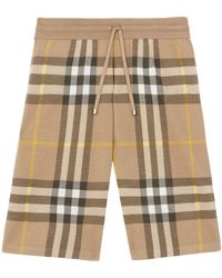 Burberry - Silk-wool Check Shorts - Lyst