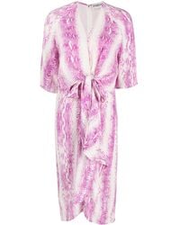 Essentiel Antwerp - Midikleid Mit Schlangenleder-Print - Lyst