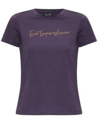 EA7 - Sequin-Logo T-Shirt - Lyst