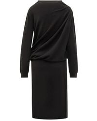 Fabiana Filippi - Vestido Drapeado Con Detalle De Botones - Lyst