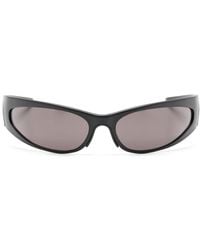 Balenciaga - Reverse Xp Wrap Oval-frame Sunglasses - Lyst