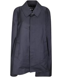 Junya Watanabe - Manteau À Fines Rayures Et Silhouette Façon Cape - Lyst