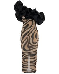 PUCCI - Marmo-Print One-Shoulder Dress - Lyst