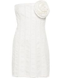 Blumarine - Floral-appliqué Strapless Mini Dress - Lyst
