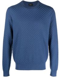 Brioni - Textured Ribbed-Trim Jumper - Lyst