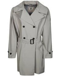Save The Duck - Livia Double-Breasted Belted Raincoat - Lyst