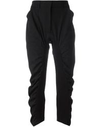 Stella McCartney - Tina Cropped Ruched Twill Trousers - Lyst