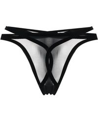 Wolford - X Mugler Flock Shaping Thong - Lyst