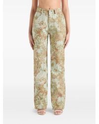 Manière De Voir - Florence Jacquard High-Rise Straight-Leg Jeans - Lyst