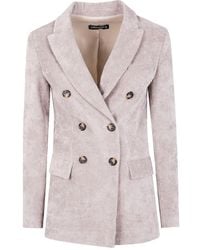 DR. HOPE - Corduroy Double-Breasted Blazer - Lyst